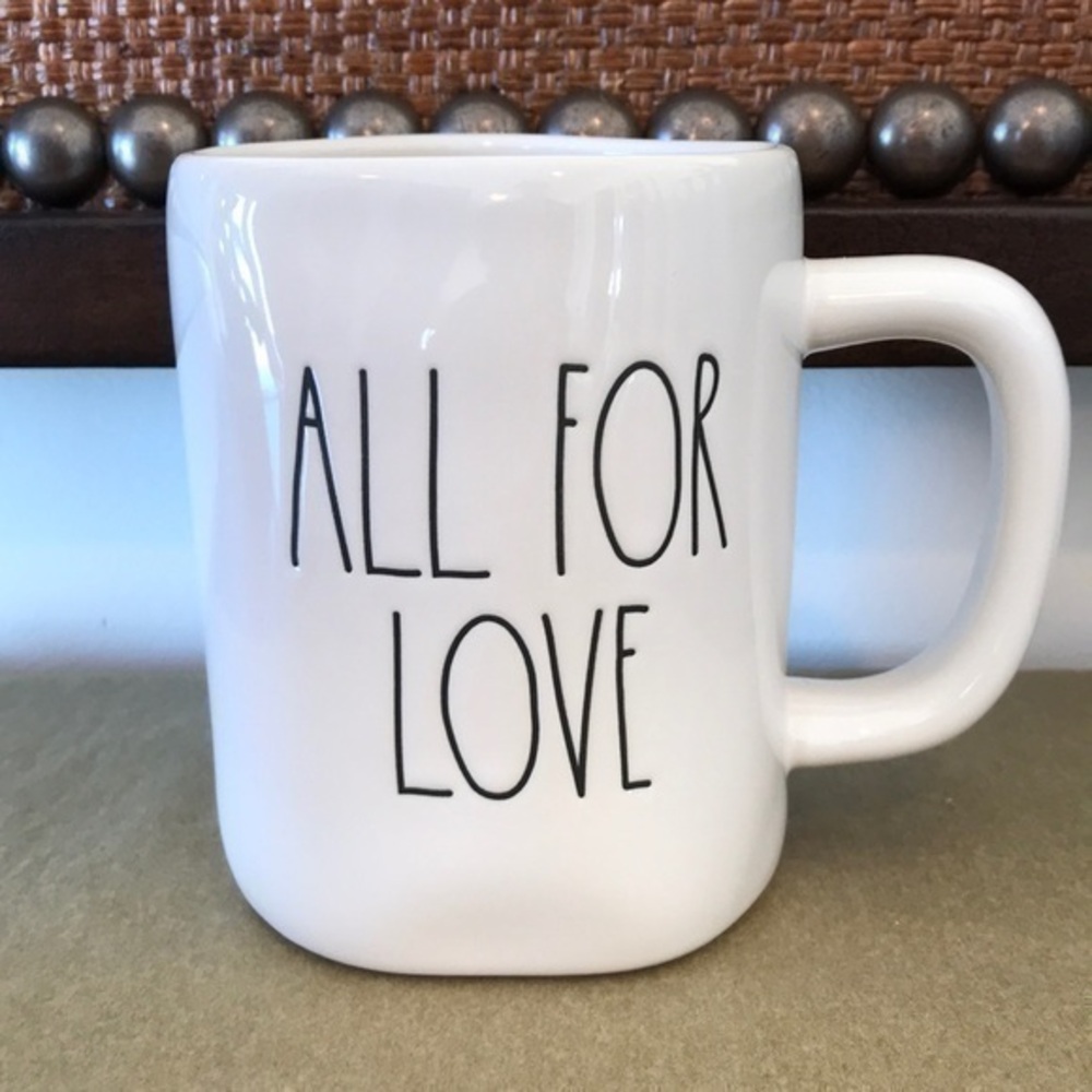 Rae Dunn - 3/$48 - ‘All for love’ Ceramic Mug NWT Firm!
